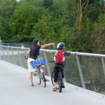 auf der neuen Radbrücke über die Bregenzer Ach